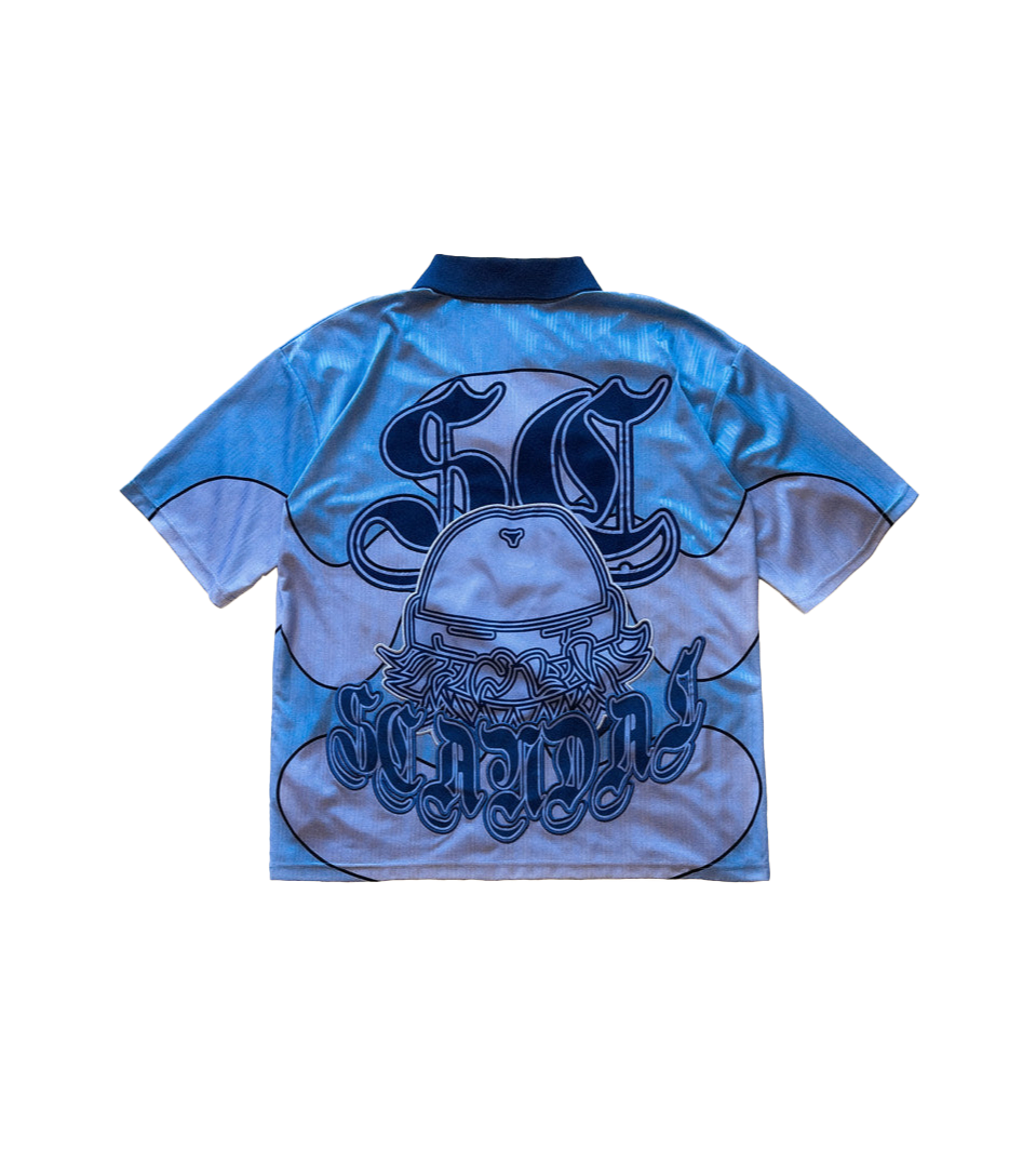 "Indigo" Jersey (satin appliqué)