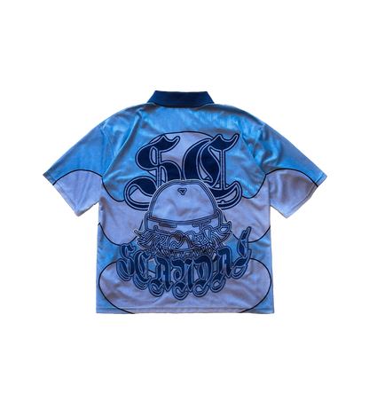 "Indigo" Jersey (satin appliqué)